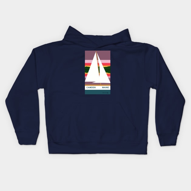 Camden Maine Kids Hoodie by Art by Ed Nolde